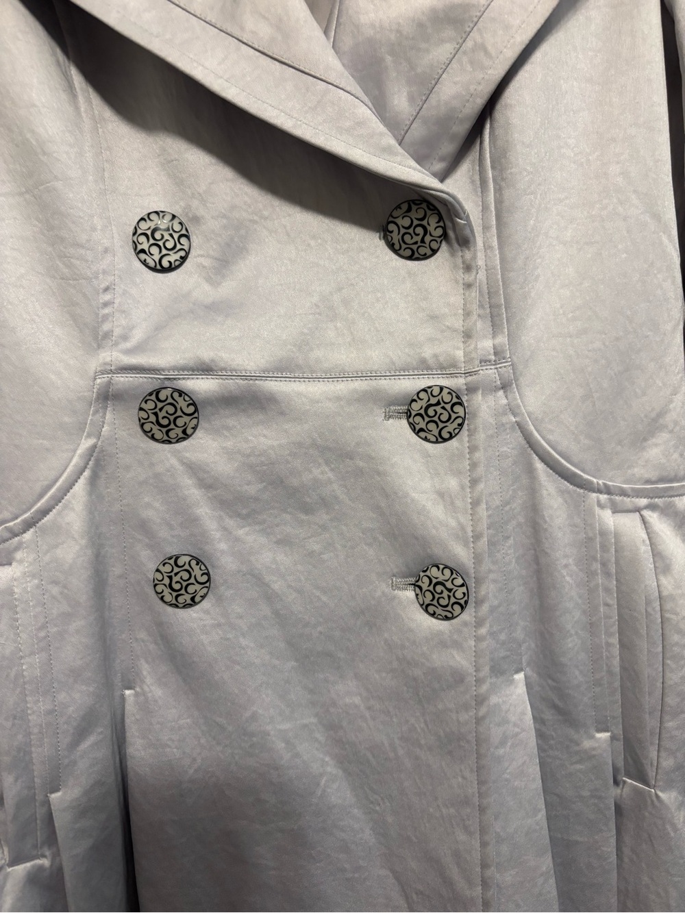 Women's Double-Breasted Peacoat in Light Gray